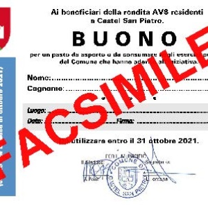 Rinnovata anche per i mesi di ottobre e novembre 2021 l'iniziativa del BUONO PASTO per le persone in età AVS